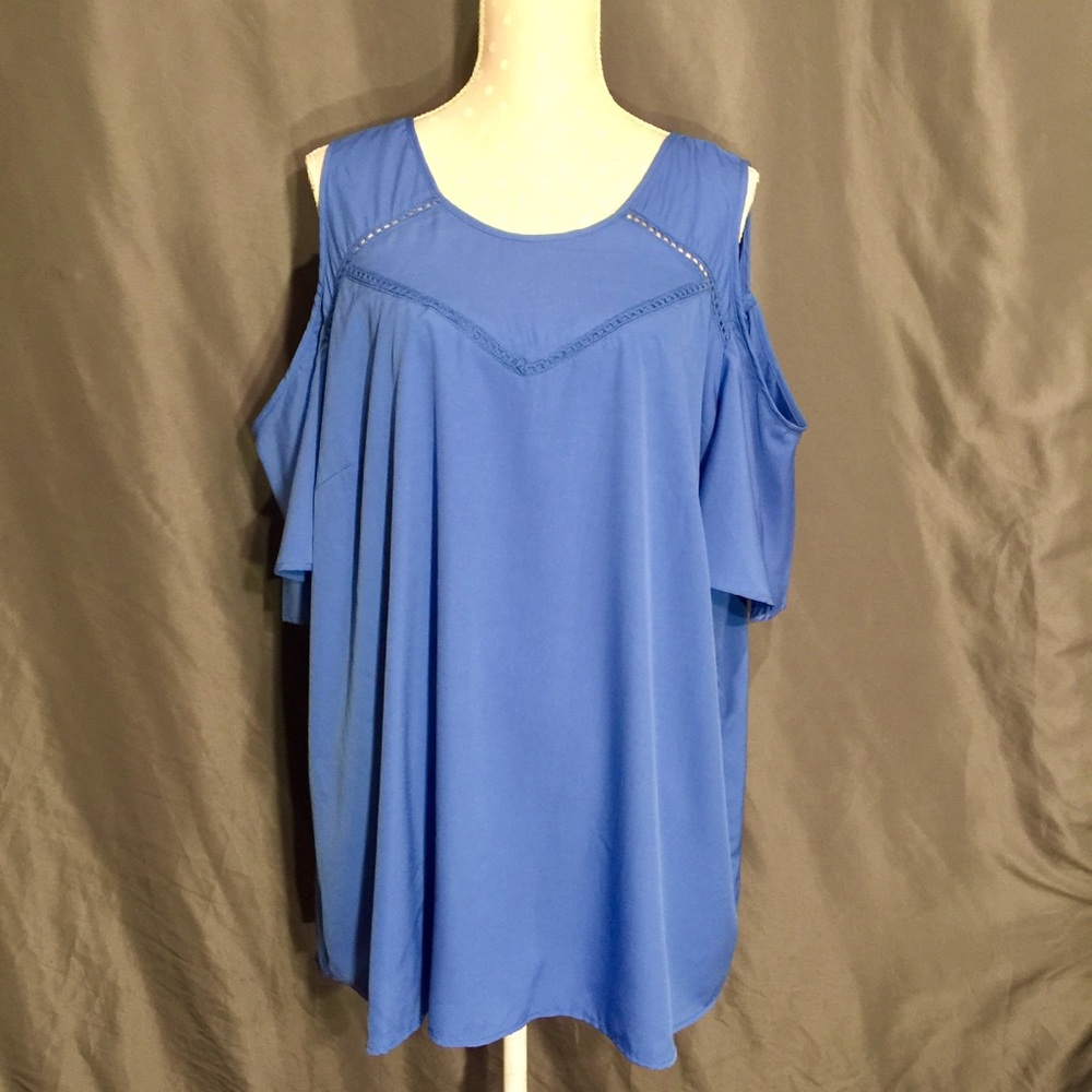 Cold shoulder silk top